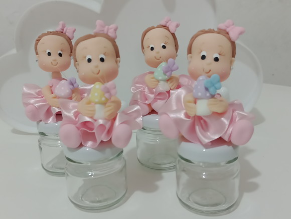 Lembrancinha Jardim Boneca de Biscuit Mini Potinho