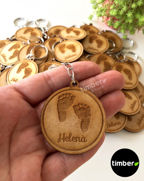Chaveiro Personalizado em MDF - Pézinho - Maternidade