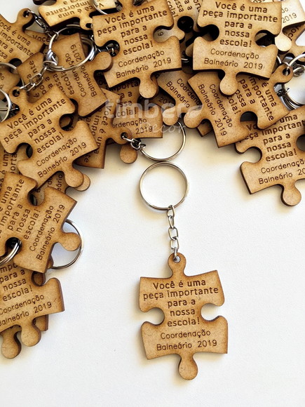 Chaveiro Personalizado em MDF - QUEBRA CABEÇA