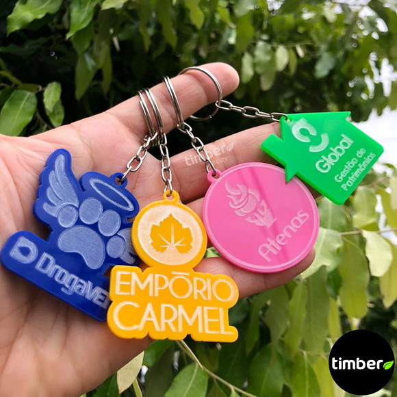 Chaveiros Personalizados - Acrílico Colorido (kit 50 Unid)