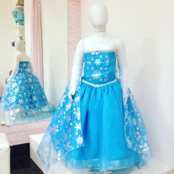 Fantasia Vestido Da Elsa Com Manga Longa