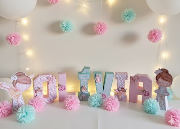Letras 3d Festa Bailarina