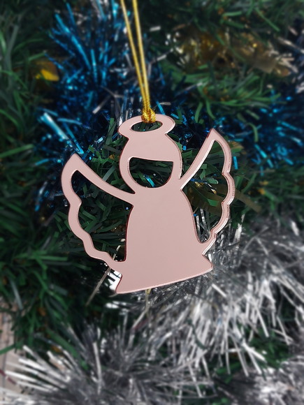 Decoração Natal Acrílico Espelhado Rose