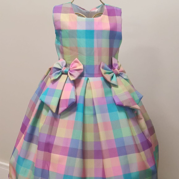 Vestido Infantil Quadriculado Candy Colors