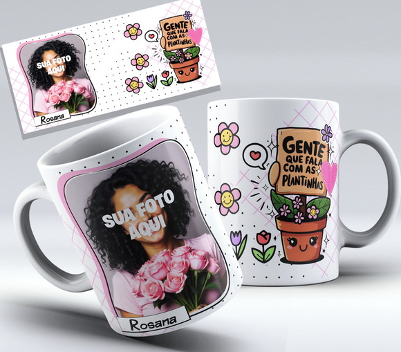 Caneca Gente Que Fala com as Plantas - Caneca com Foto 325ml